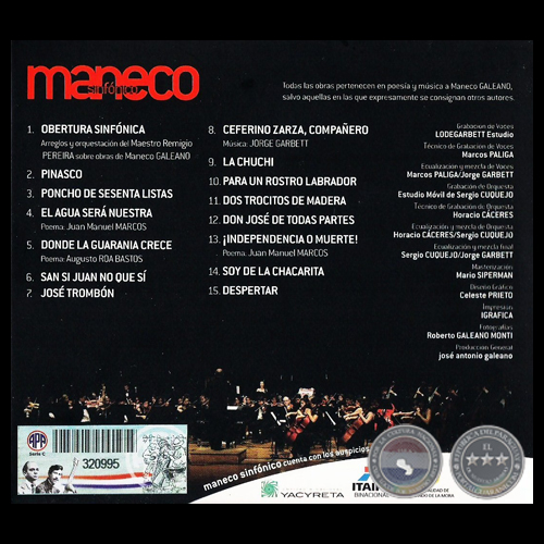 MANECO SINFÓNICO - SEMBRADOR Y LA ORQUESTA SINFÓNICA NACIONAL - AÑO 2012